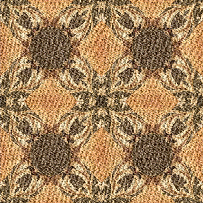 Machine Washable Transitional Saddle Brown Rug, wshpat2039brn