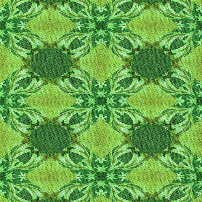 Round Machine Washable Transitional Emerald Green Rug, wshpat2039grn