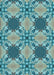 Machine Washable Transitional Medium Turquoise Green Rug, wshpat2039lblu