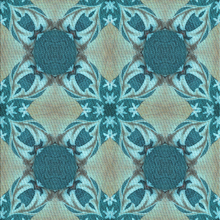 Machine Washable Transitional Medium Turquoise Green Rug, wshpat2039lblu