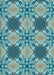 Patterned Medium Turquoise Green Rug, pat2039lblu