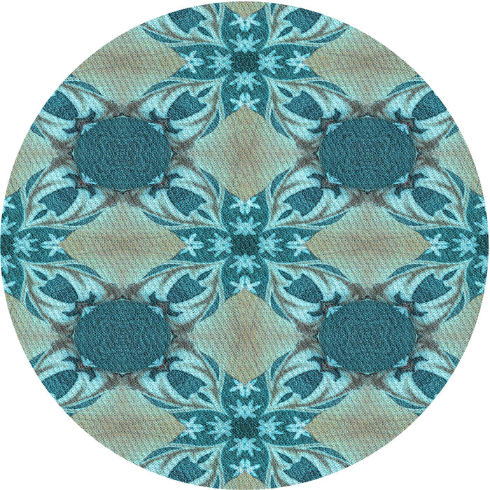 Square Machine Washable Transitional Medium Turquoise Green Rug in a Living Room, wshpat2039lblu