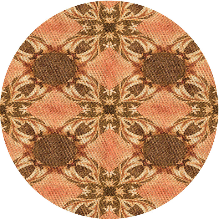 Square Patterned Orange Rug, pat2039org