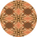 Square Patterned Orange Rug, pat2039org