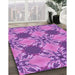 Patterned Violet Purple Rug in Family Room, pat2039pur