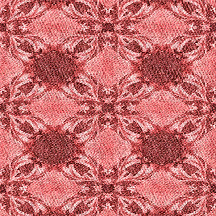 Round Patterned Red Rug, pat2039rd