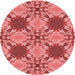 Square Patterned Red Rug, pat2039rd