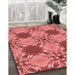 Machine Washable Transitional Red Rug in a Family Room, wshpat2039rd