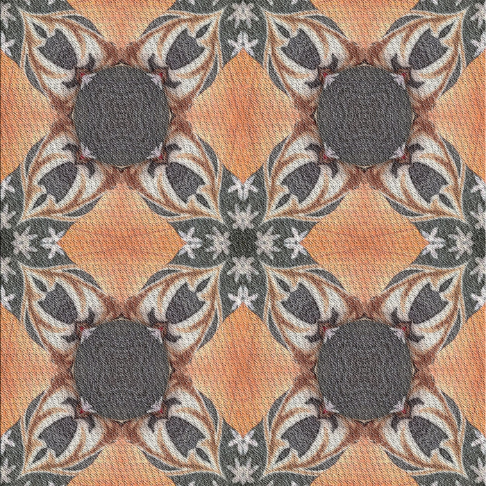 Patterned Reddish Brown Novelty Rug, pat2039