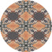 Sideview of Patterned Reddish Brown Novelty Rug, pat2039