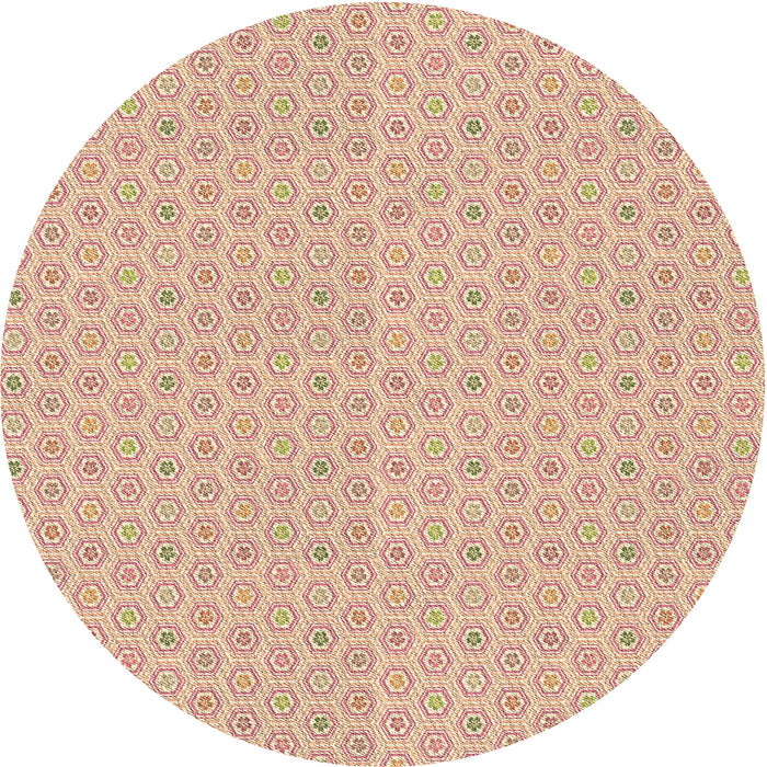 Square Patterned Khaki Gold Rug, pat204brn