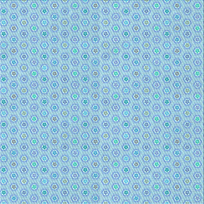 Round Machine Washable Transitional Iceberg Blue Rug, wshpat204lblu