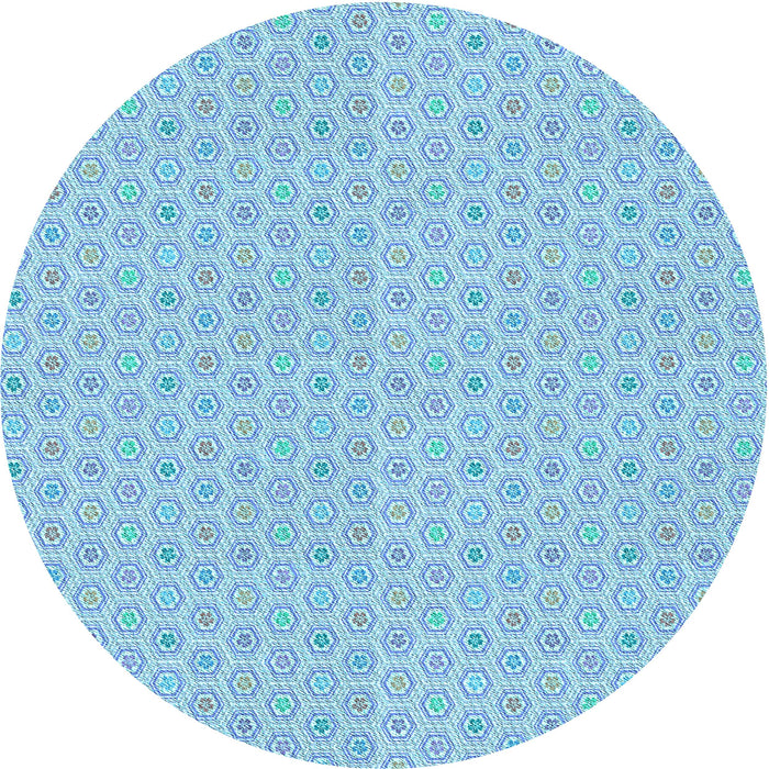 Square Patterned Iceberg Blue Rug, pat204lblu