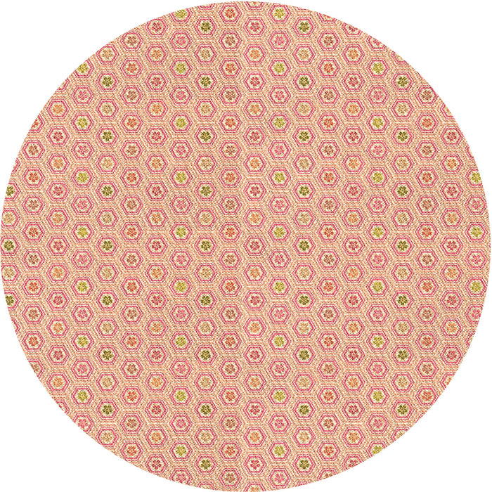 Square Patterned Tomato Red Rug, pat204org