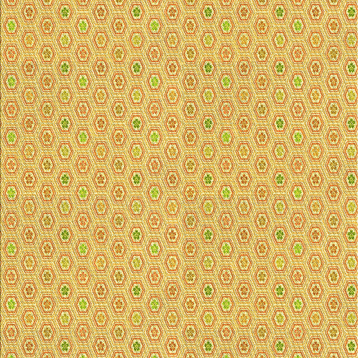 Patterned Chrome Gold Yellow Rug, pat204yw