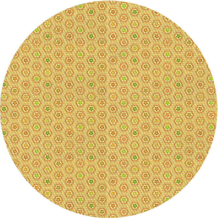 Square Machine Washable Transitional Chrome Gold Yellow Rug in a Living Room, wshpat204yw