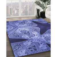 Patterned Sky Blue Rug, pat2040blu