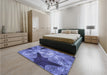 Patterned Sky Blue Rug in a Bedroom, pat2040blu