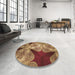 Round Patterned Golden Gold Rug in a Office, pat2040brn