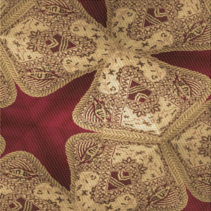 Round Patterned Golden Gold Rug, pat2040brn