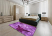 Patterned Purple Rug in a Bedroom, pat2040pur