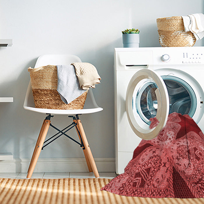 Machine Washable Transitional Red Rug in a Washing Machine, wshpat2040rd