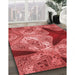 Patterned Red Rug in Family Room, pat2040rd