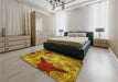 Patterned Mahogany Brown Rug in a Bedroom, pat2040yw