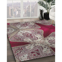 Patterned Maroon Purple Novelty Rug, pat2040