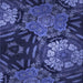 Round Patterned Lapis Blue Rug, pat2041blu