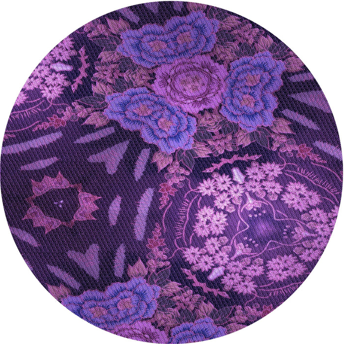 Square Patterned Purple Rug, pat2041pur