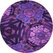 Square Patterned Purple Rug, pat2041pur