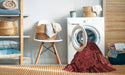 Machine Washable Transitional Crimson Red Rug in a Washing Machine, wshpat2041rd