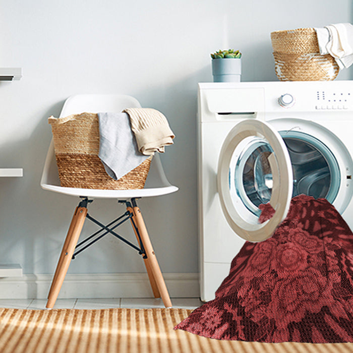 Machine Washable Transitional Crimson Red Rug in a Washing Machine, wshpat2041rd