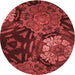 Square Patterned Crimson Red Rug, pat2041rd