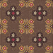 Round Patterned Red Brown Rug, pat2042brn