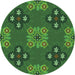 Square Machine Washable Transitional Deep Emerald Green Rug in a Living Room, wshpat2042grn