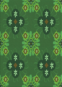 Machine Washable Transitional Deep Emerald Green Rug, wshpat2042grn