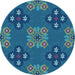 Square Machine Washable Transitional Blueberry Blue Rug in a Living Room, wshpat2042lblu