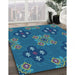 Patterned Blueberry Blue Rug in Family Room, pat2042lblu