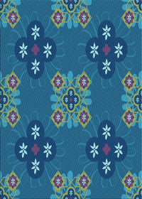 Machine Washable Transitional Blueberry Blue Rug, wshpat2042lblu