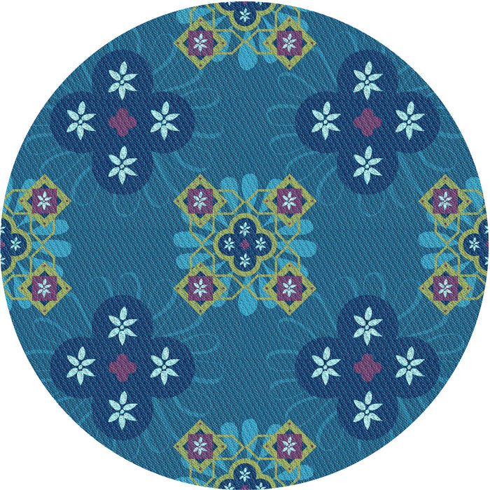 Square Patterned Blueberry Blue Rug, pat2042lblu