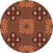 Square Machine Washable Transitional Orange Rug in a Living Room, wshpat2042org