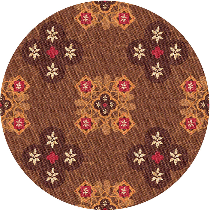 Square Patterned Orange Rug, pat2042org