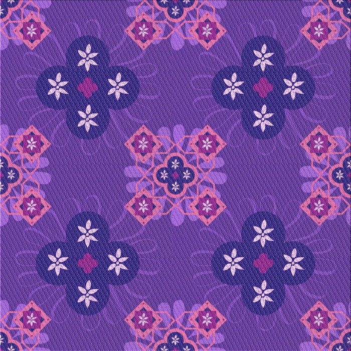 Round Patterned Amethyst Purple Rug, pat2042pur