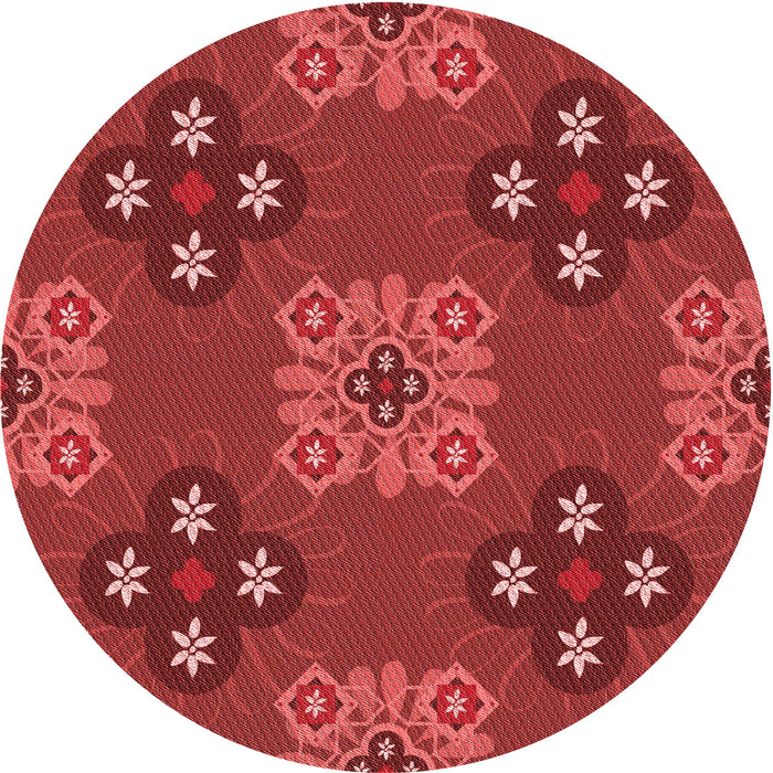 Square Patterned Red Rug, pat2042rd