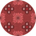 Square Patterned Red Rug, pat2042rd