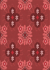 Machine Washable Transitional Red Rug, wshpat2042rd