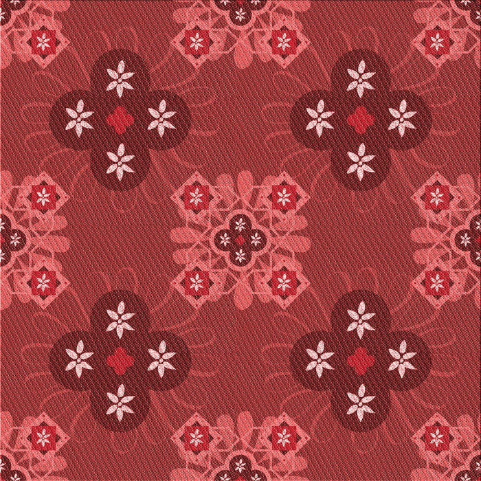 Round Patterned Red Rug, pat2042rd