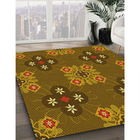 Patterned Red Brown Rug, pat2042yw